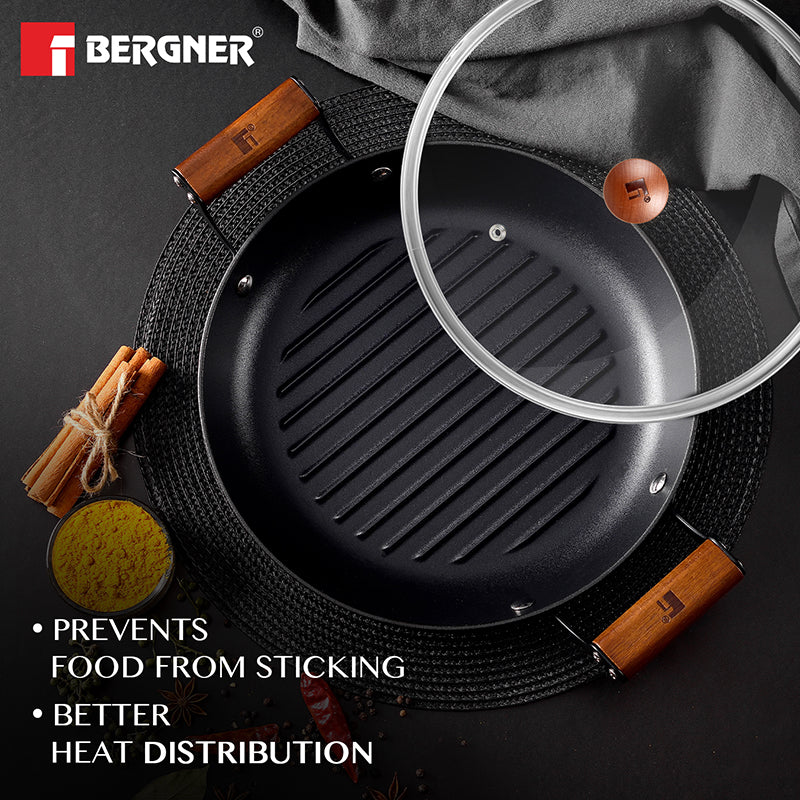 Bergner Ferrocasa Grill Pan With Glass Lid (28 cm) media 4