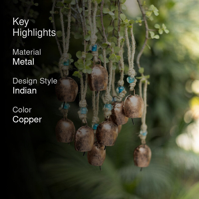 Aura Decorative Hanging Bell (Copper) - Set Of Ten media 2