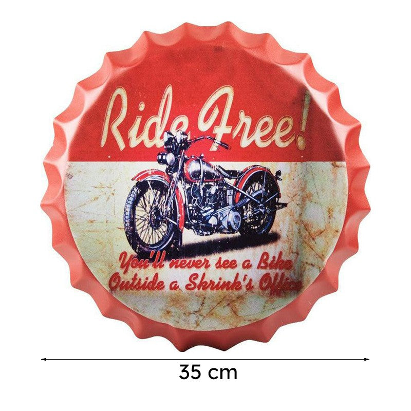 Ride Free Motor Bottle Cap Metal Wall Accent media 8