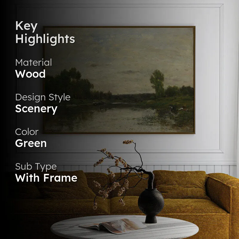 Creek Crossing Wood Wall Art With Frame - Black media 2