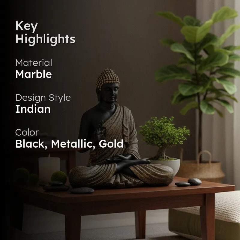SoulSoothe Buddha Marble Idol - Black media 2