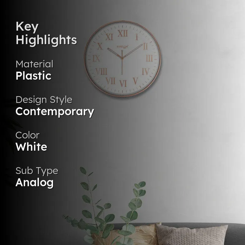 Retrovia Premium Silent Sweep Wall Clock - White media 2