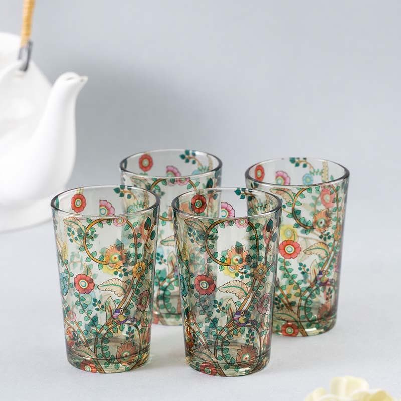 Madhubani Art Chai Glass - Set of Four media 4