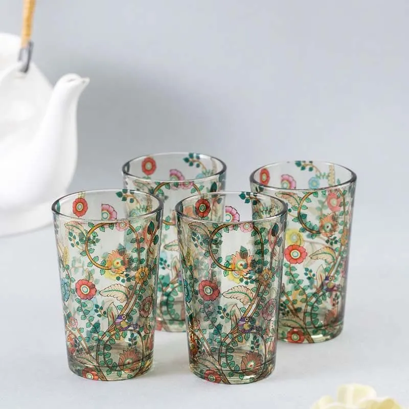 Madhubani Art Chai Glass - Set of Four media 4