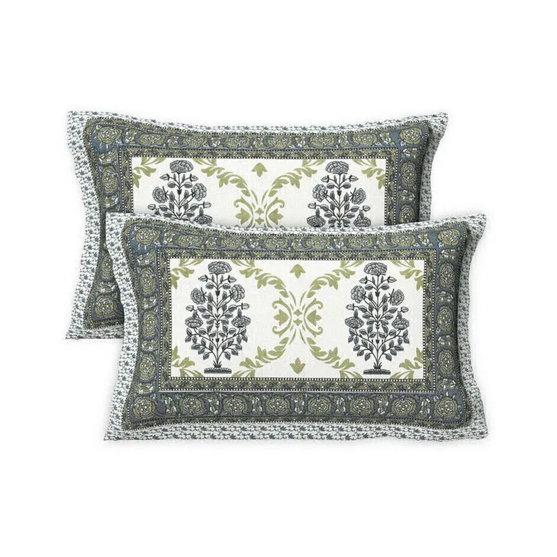 Floraa Cotton Bedsheet (Grey,White) - 240 TC media 6