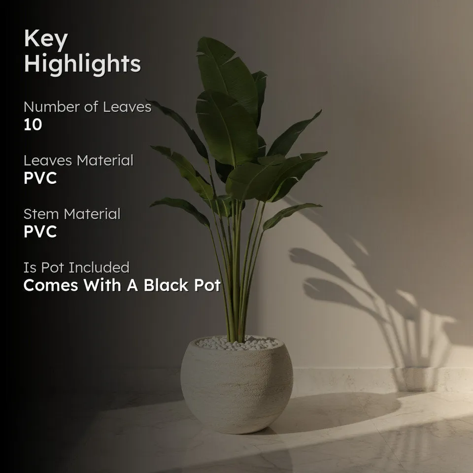 Paradise Artificial Plant With Black Fiber Pot - 5.2 Feet media 2