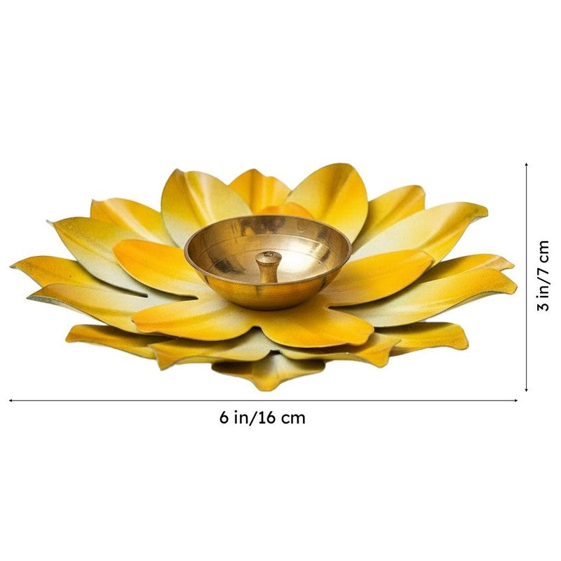 Sacred Bloom Diya- Yellow media 7
