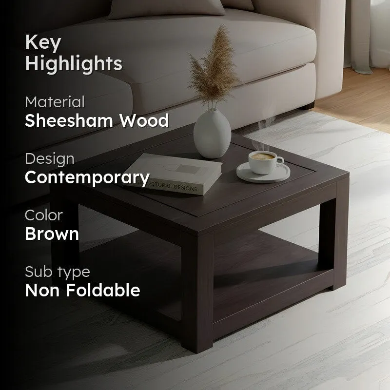 Frixon Sheesham Wooden Center Table - Taupe media 2