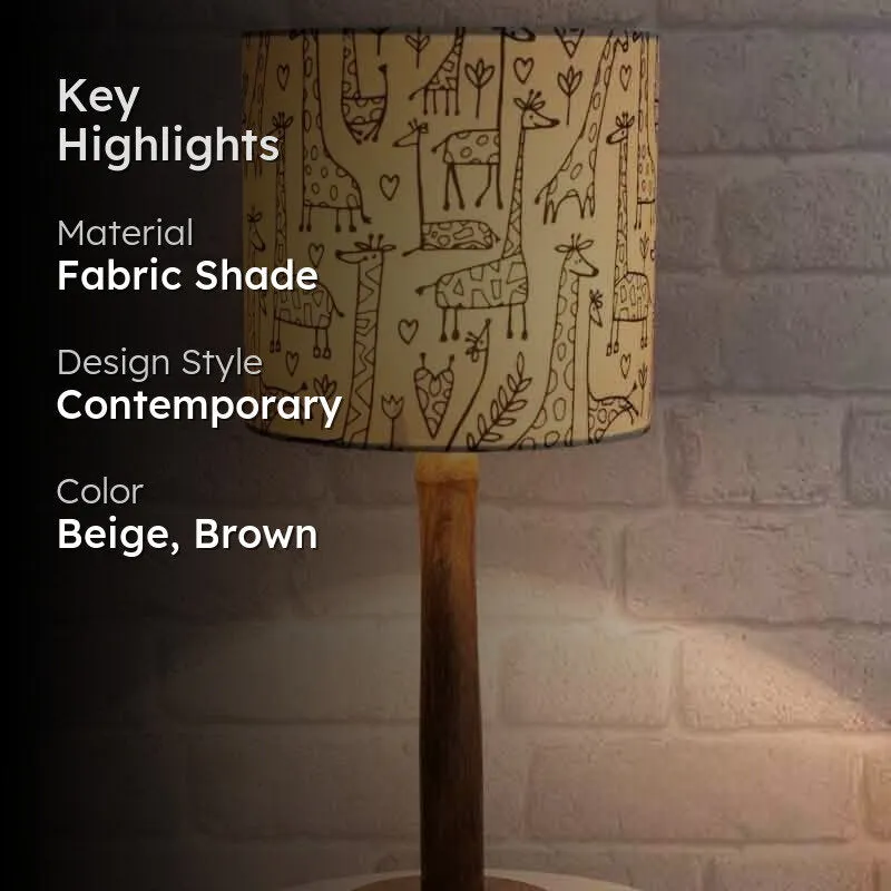 Nordic Tall Tales Fabric Table Lamp - Beige,Brown media 2