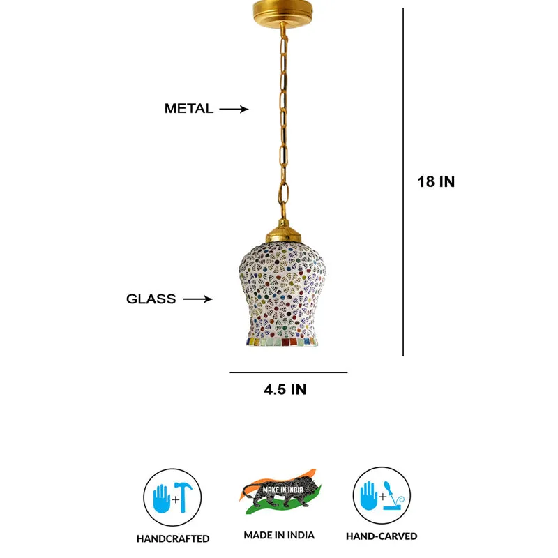 MosaicLuxe Metal & Glass Ceiling Lamp media 7