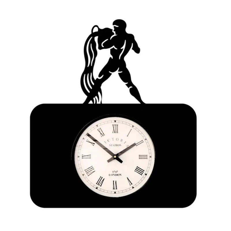 Aquarius Steel Analog Wall Clock - Black media 4