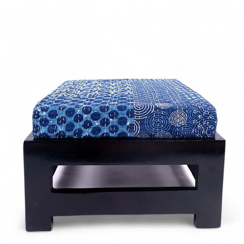 Mavro Sheesham Wooden Bench with Cushions (Blue) - Four Piece Set media 4