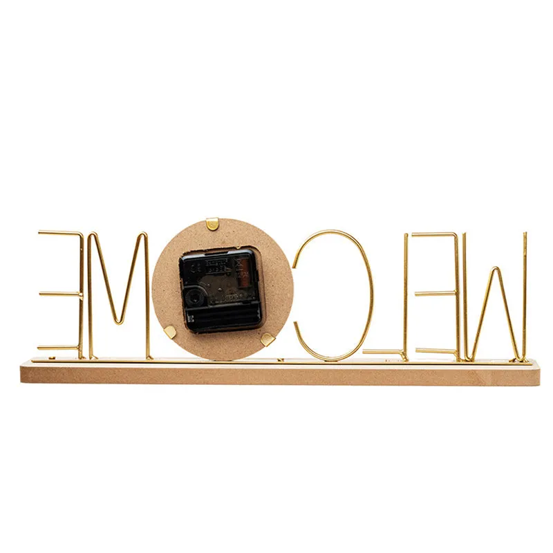 Typo Welcome Table Clock - Gold media 4