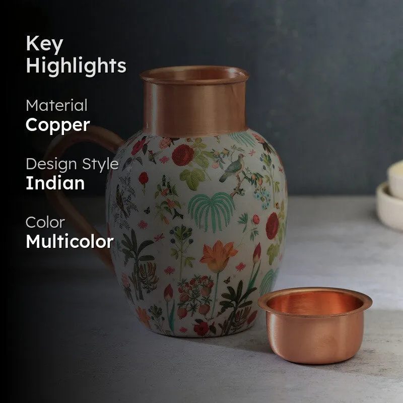 Petal & Plume Copper Jug with Tumbler - Two Piece Set media 2