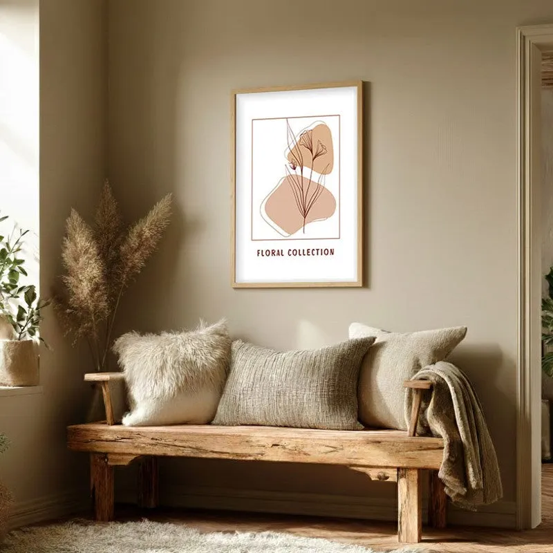 Soft Petals Canvas Wall Painting With Brown Frame media 3