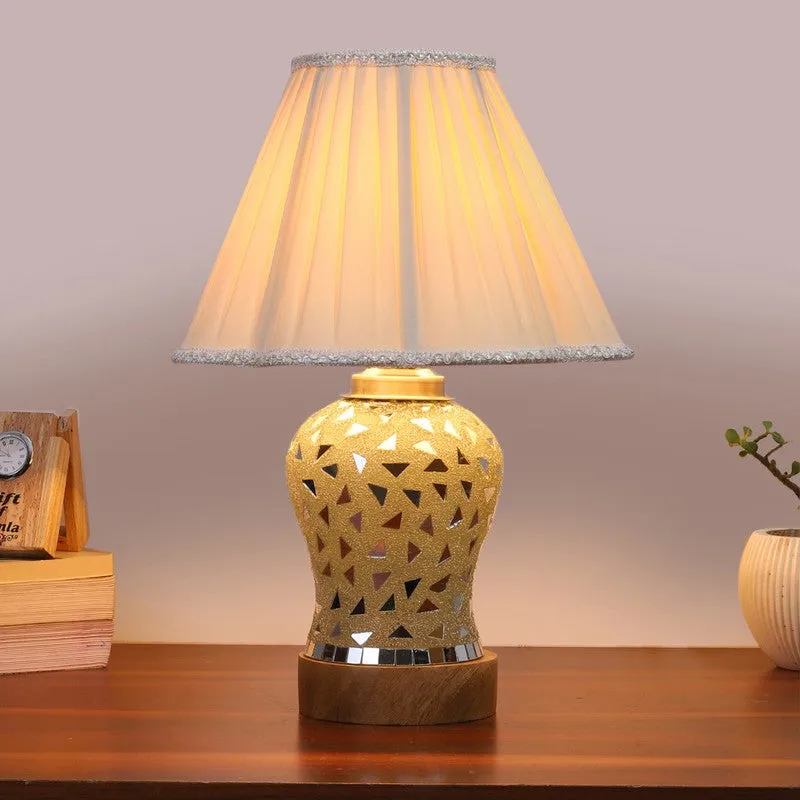 Liora Pleated Wooden Table Lamp - Multicolor media 3