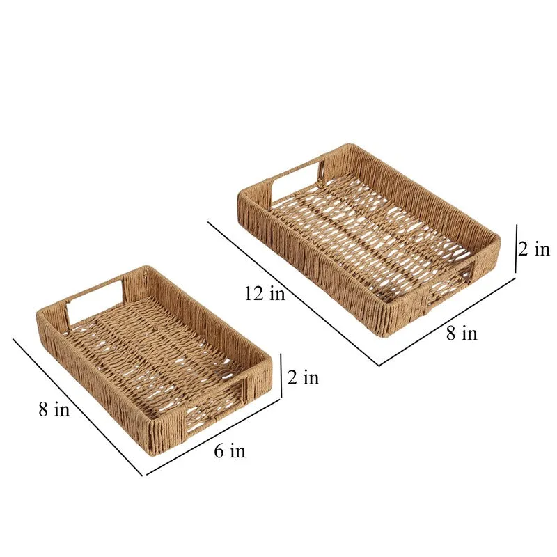 Varnika Serving Tray (Brown) - Set Of Two media 7