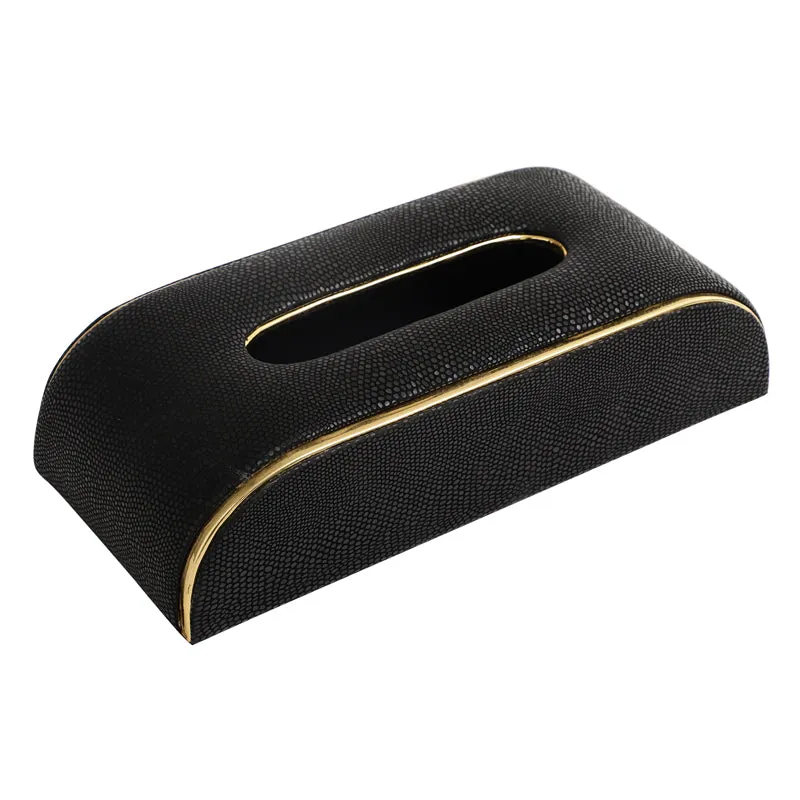 Relca Leather Tissue Box - Black media 4
