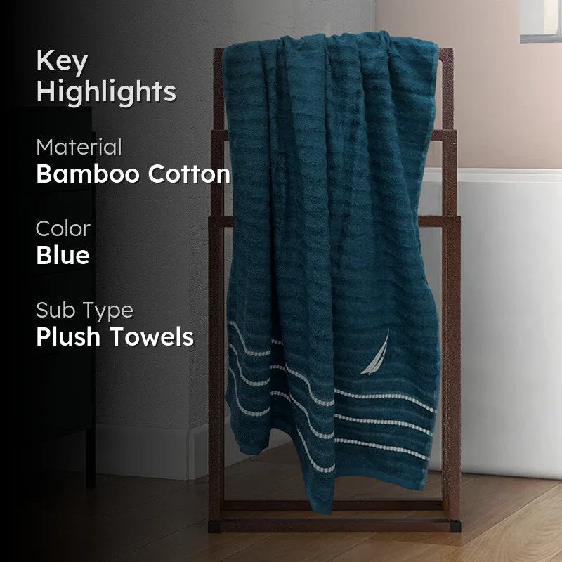 Nautica Oasis Stripe Bath Towel - Blue media 2