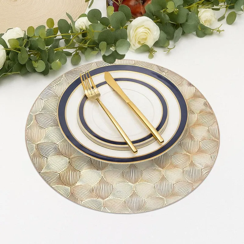 Maruva Golden Round PVC Table Mats - Set Of Four media 4