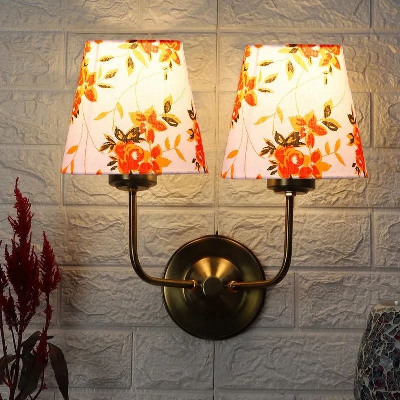 Floranira Fleur Duo Cone Metal Wall Lamp - White,Orange media 1