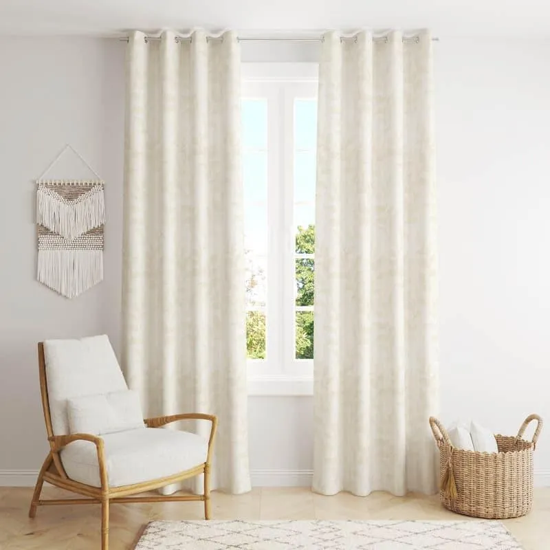 Noor Jacquard Single Curtain (White) media 1
