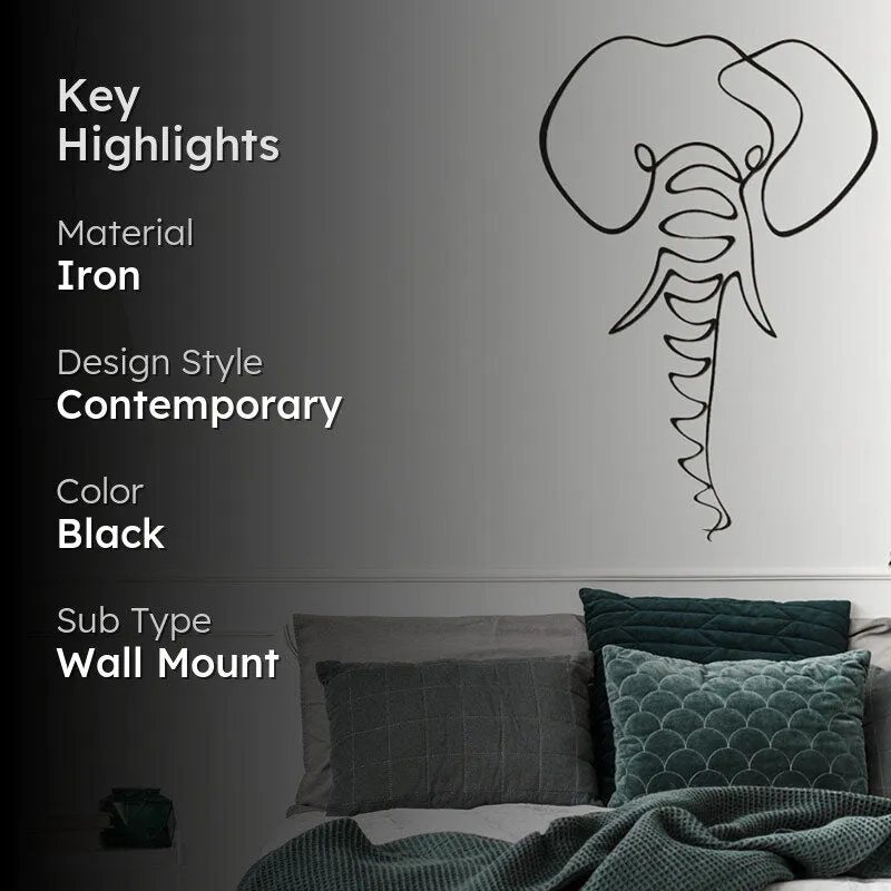 Elephant Black Iron Wall Accent media 2
