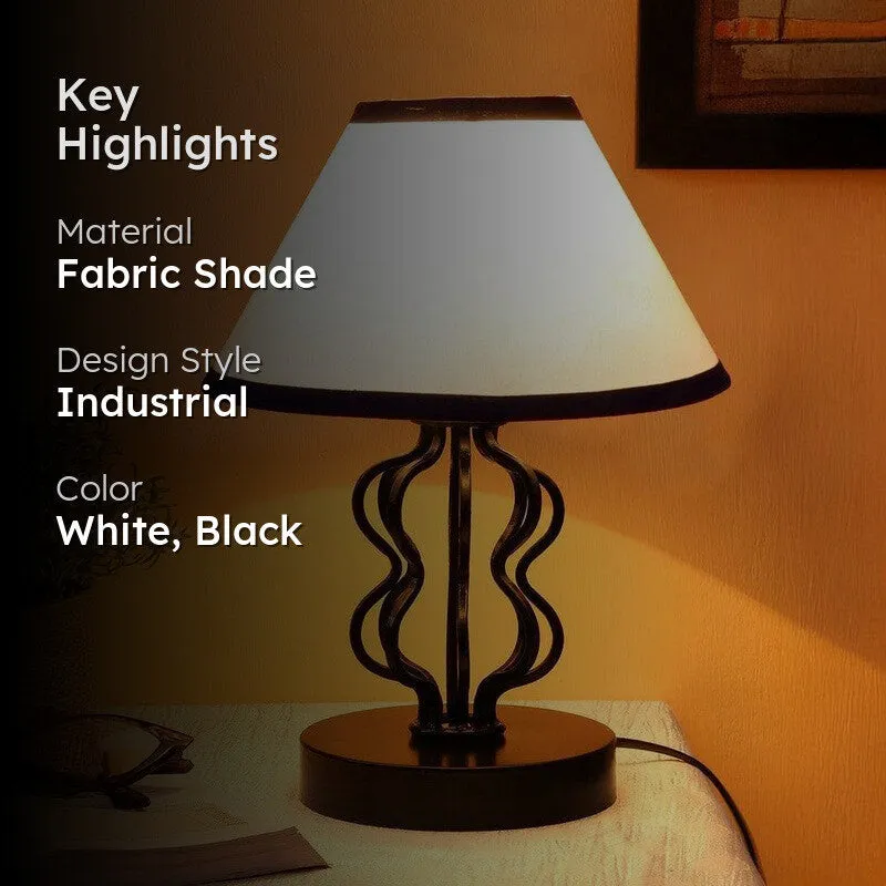 Iggly Wiggly Fabric Table Lamp - White,Black media 2