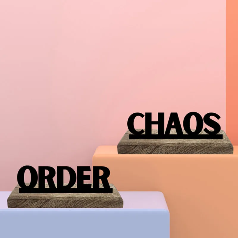 Order & Chaos Typography Showpiece - Set Of Two media 3