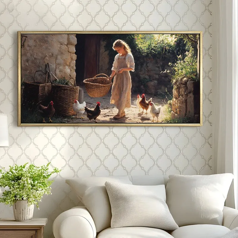 Rustic Dawn Canvas Wall Painting With Frame media 4