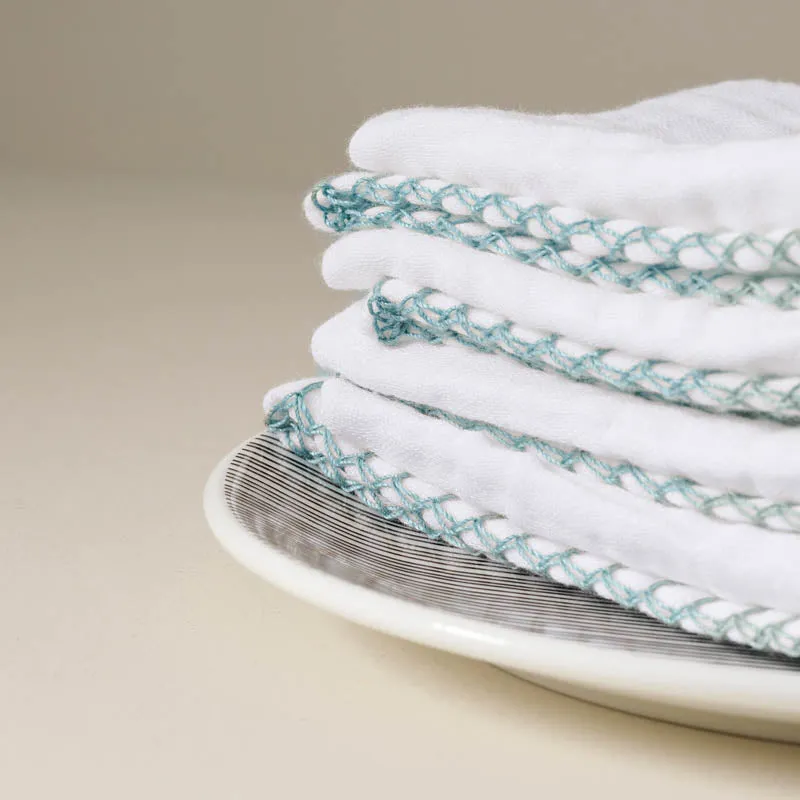 Luxe Waffle Face Towel (Blue) - Set of Four media 3