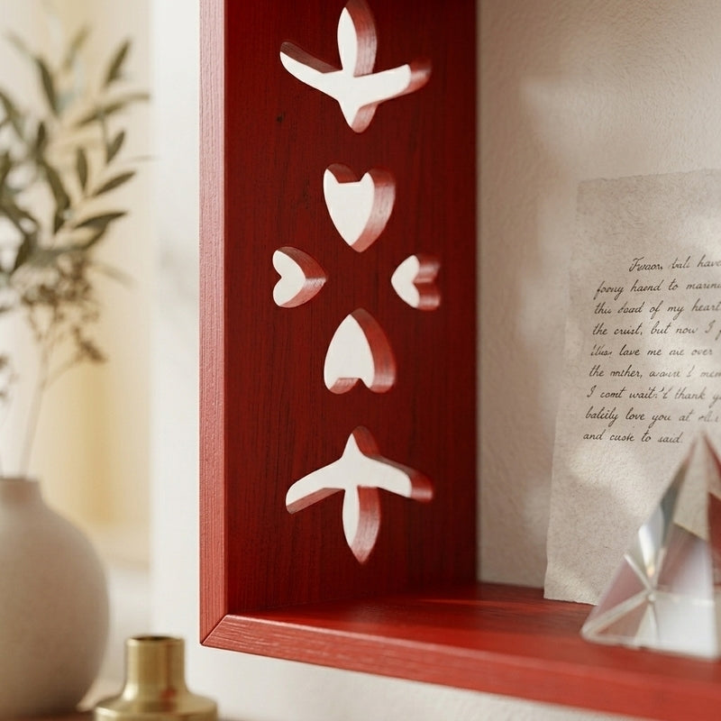Cube Craft Floating Wall Shelf (Red) - Set Of Three media 3