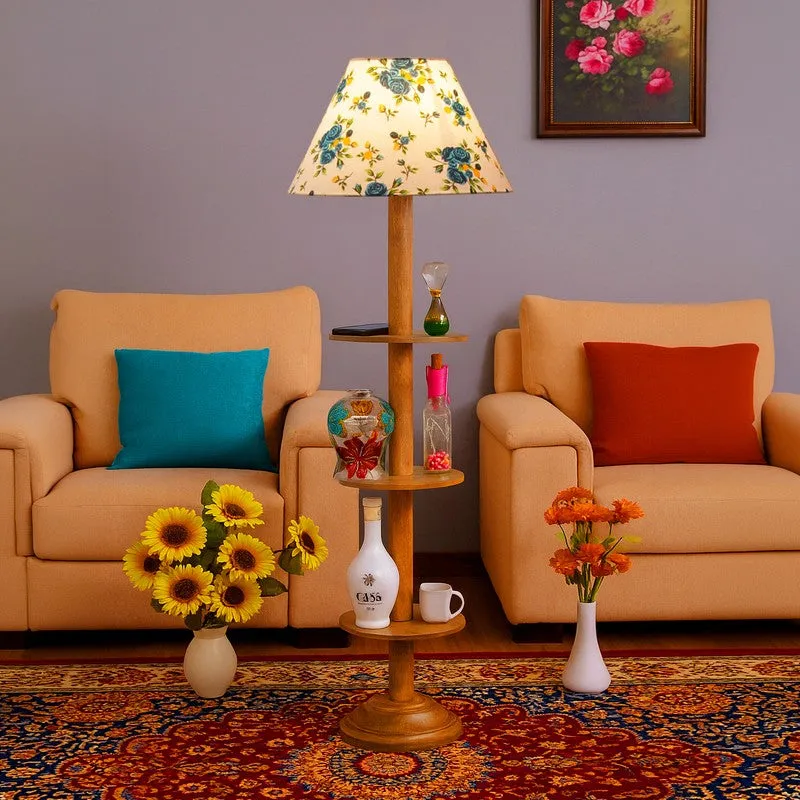 EclipseNova Light Wooden Floor Lamp - Blue & White media 3