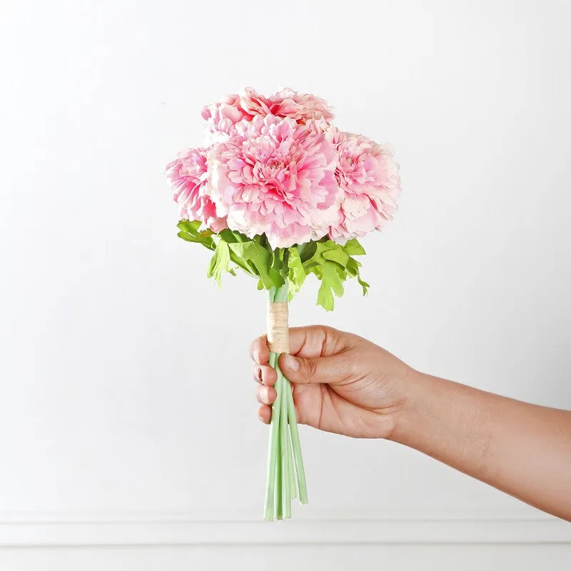 Marigold Artificial Flower Bunch - Pink media 3