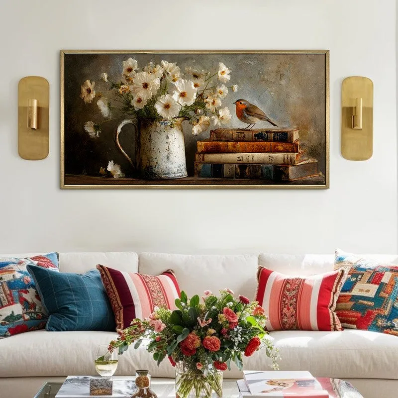 Whispered Grace Canvas Wall Painting With Frame media 1