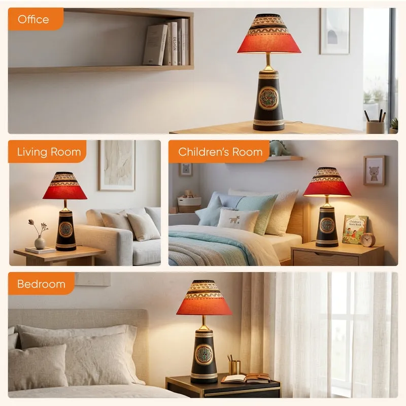Soma Warli Painted Table Lamp - Multicolor media 13