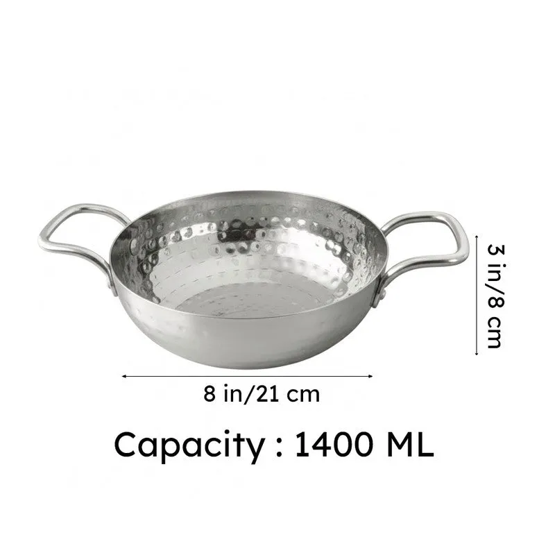 Vintage Hammered Kadhai - 1400 mL / 8 Inches media 6