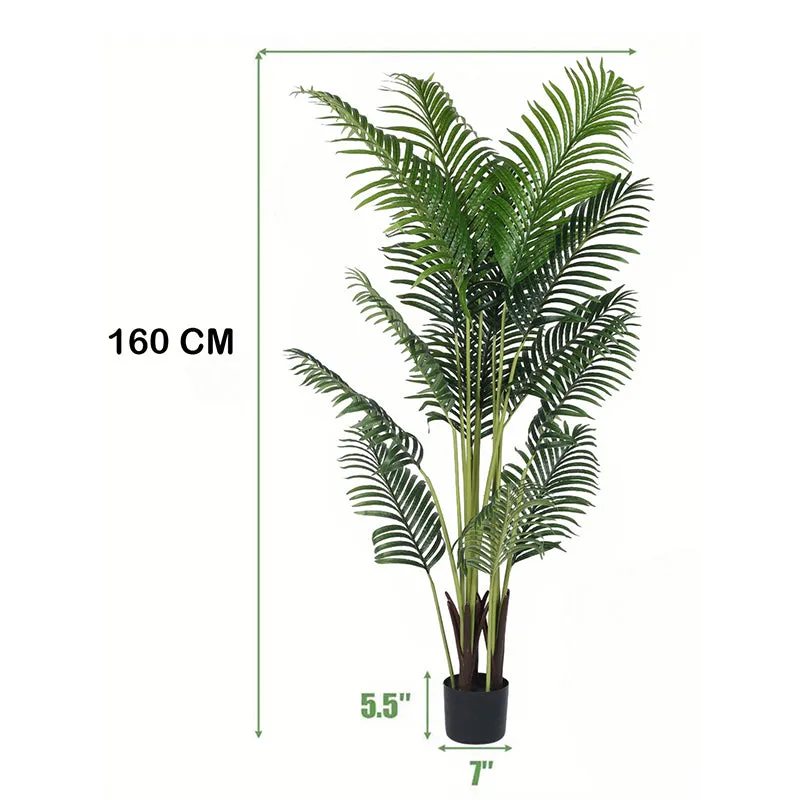 Palmara  Artificial Areca Plant With Black Plastic Pot - 5.3 Feet media 6