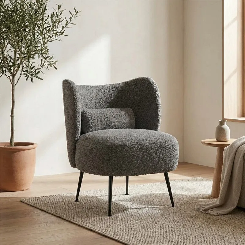 Modvyn Neem Wood Accent Chair - Grey media 1