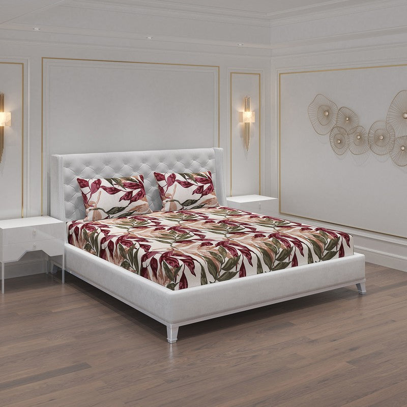 Monte Carlo Flow Leaves Bedsheet - 120 GSM