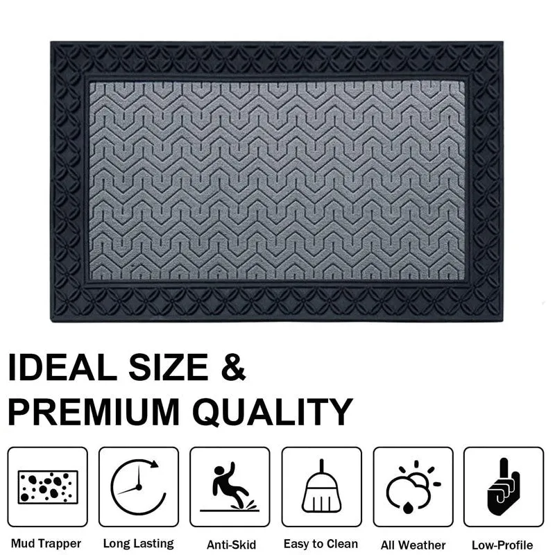 Coire Block Coir Door Mats - Light Grey,Black media 6
