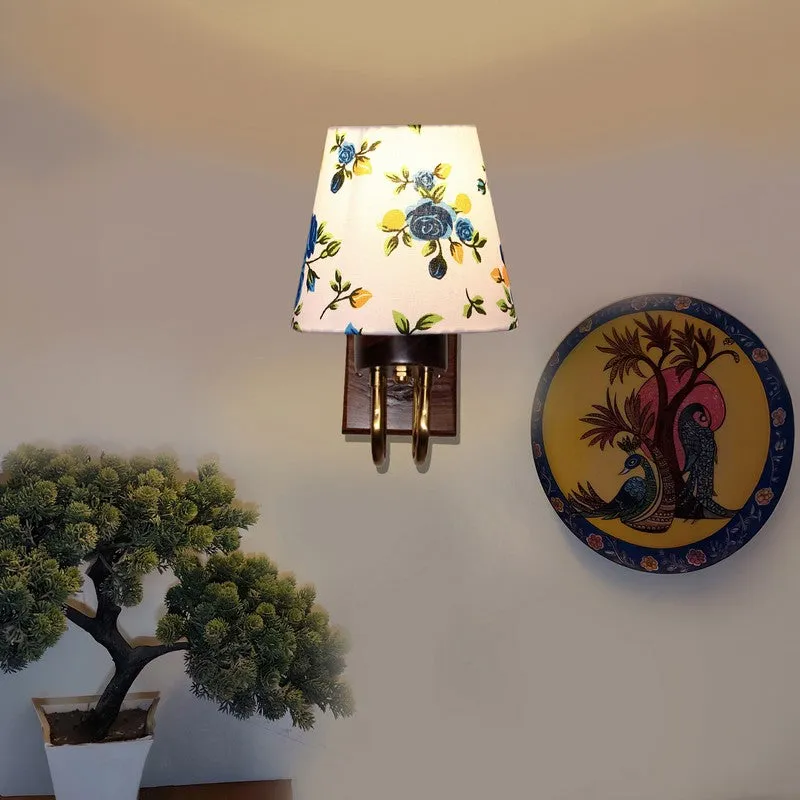 Gilded Arch Decorative Cotton Wall Lamp - White,Blue media 4