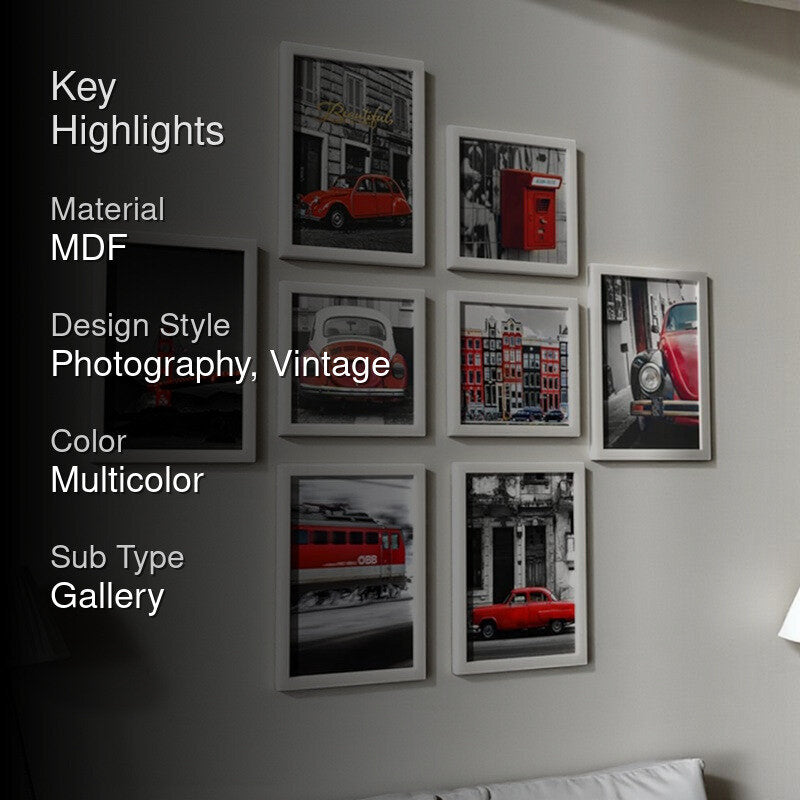Vintage Red Frames Wall Art - Set Of Eight media 2