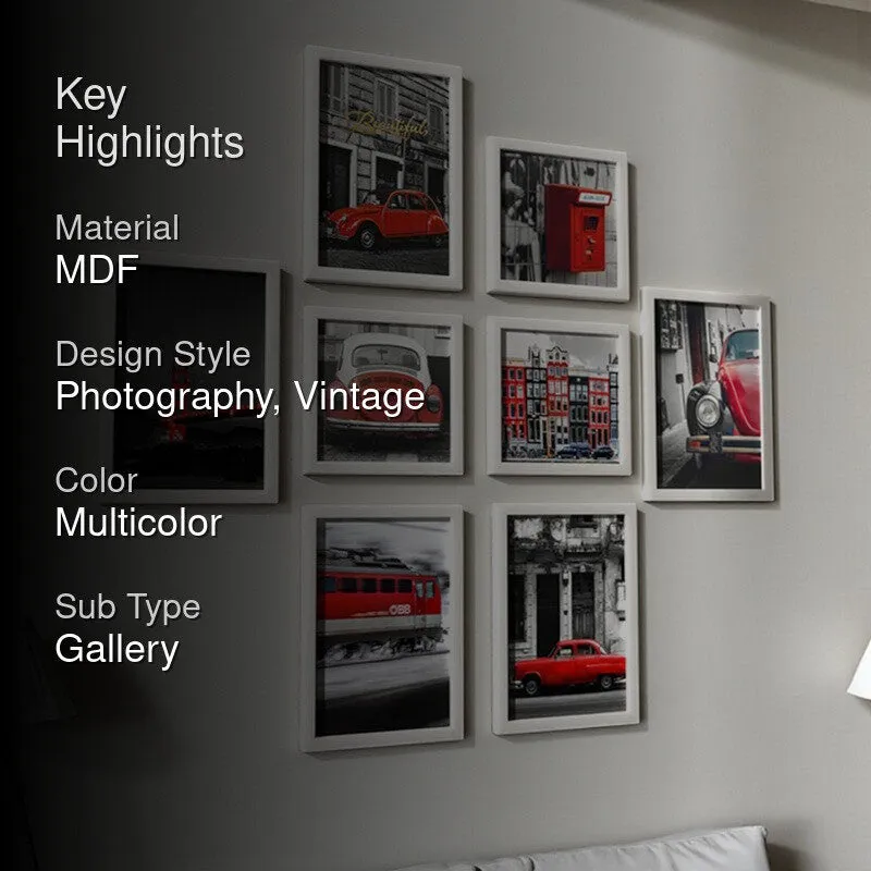 Vintage Red Frames Wall Art - Set Of Eight media 2