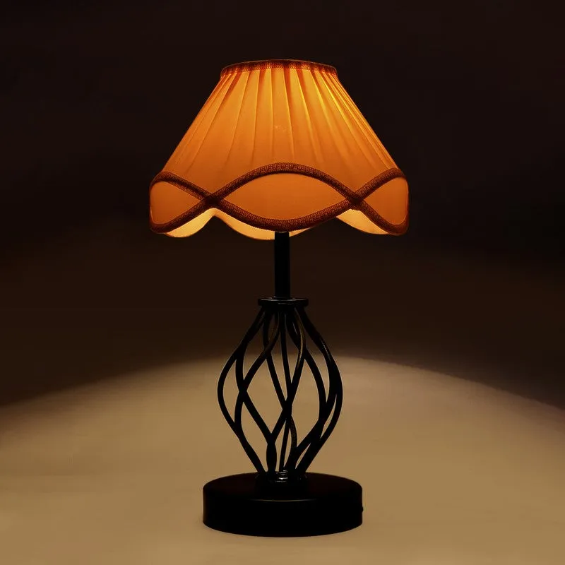 Aurelinea Cotton Table Lamp With Wooden Base - Ivory media 6