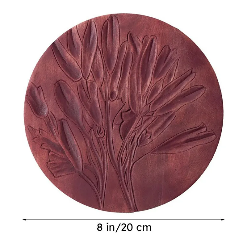 Crimson Petals Floral Wooden Carved Wall Plate media 7