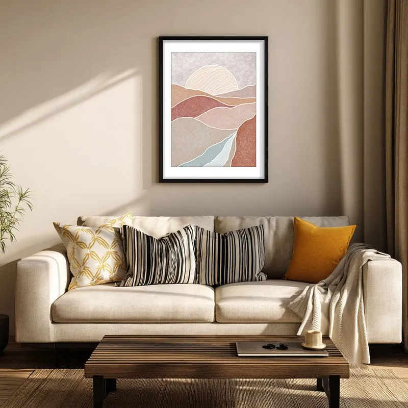Celestial Ridge Canvas Wall Painting With Black Frame media 1