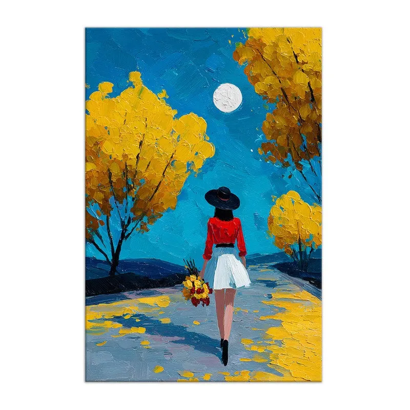 Moonlit Autumn Walk Canvas Wall Art media 3