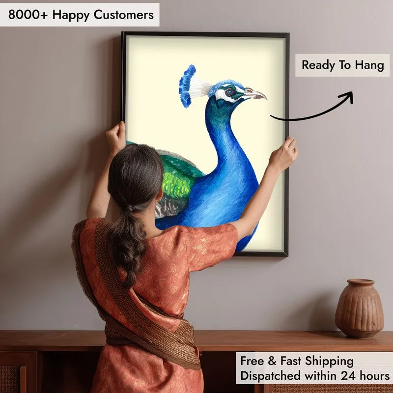 Neela Mayura Halo Archival Paper Wall Art With Frame media 6