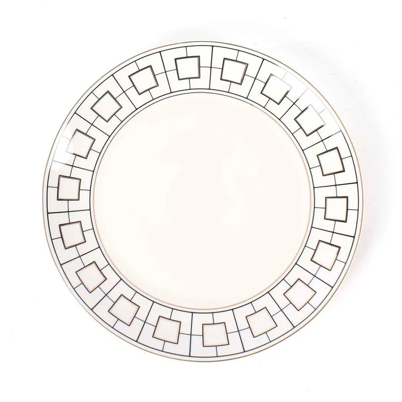 DecoCharm 24k Gold Brushed Dinner Set (White,Black)- 27 Piece Set media 5